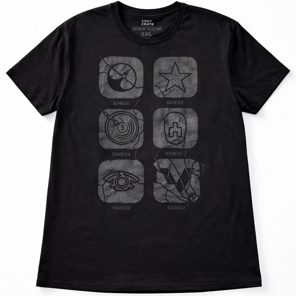 Black Mirror Netflix Graphic Tee 3XL Sci-Fi Dystopian Icon Shirt Black